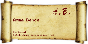 Amma Bence névjegykártya