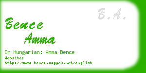 bence amma business card